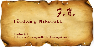 Földváry Nikolett névjegykártya