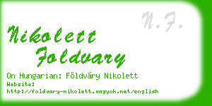 nikolett foldvary business card