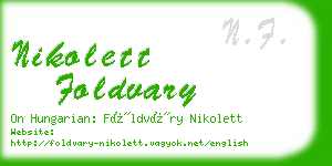 nikolett foldvary business card